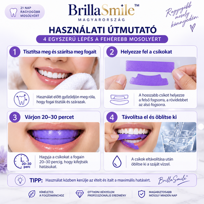 BrillaSmile™ Prémium Fogfehérítő Csíkok