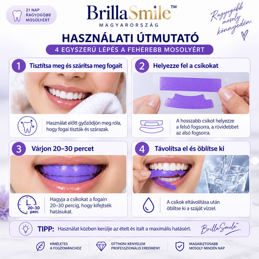 BrillaSmile™ Prémium Fogfehérítő Csíkok