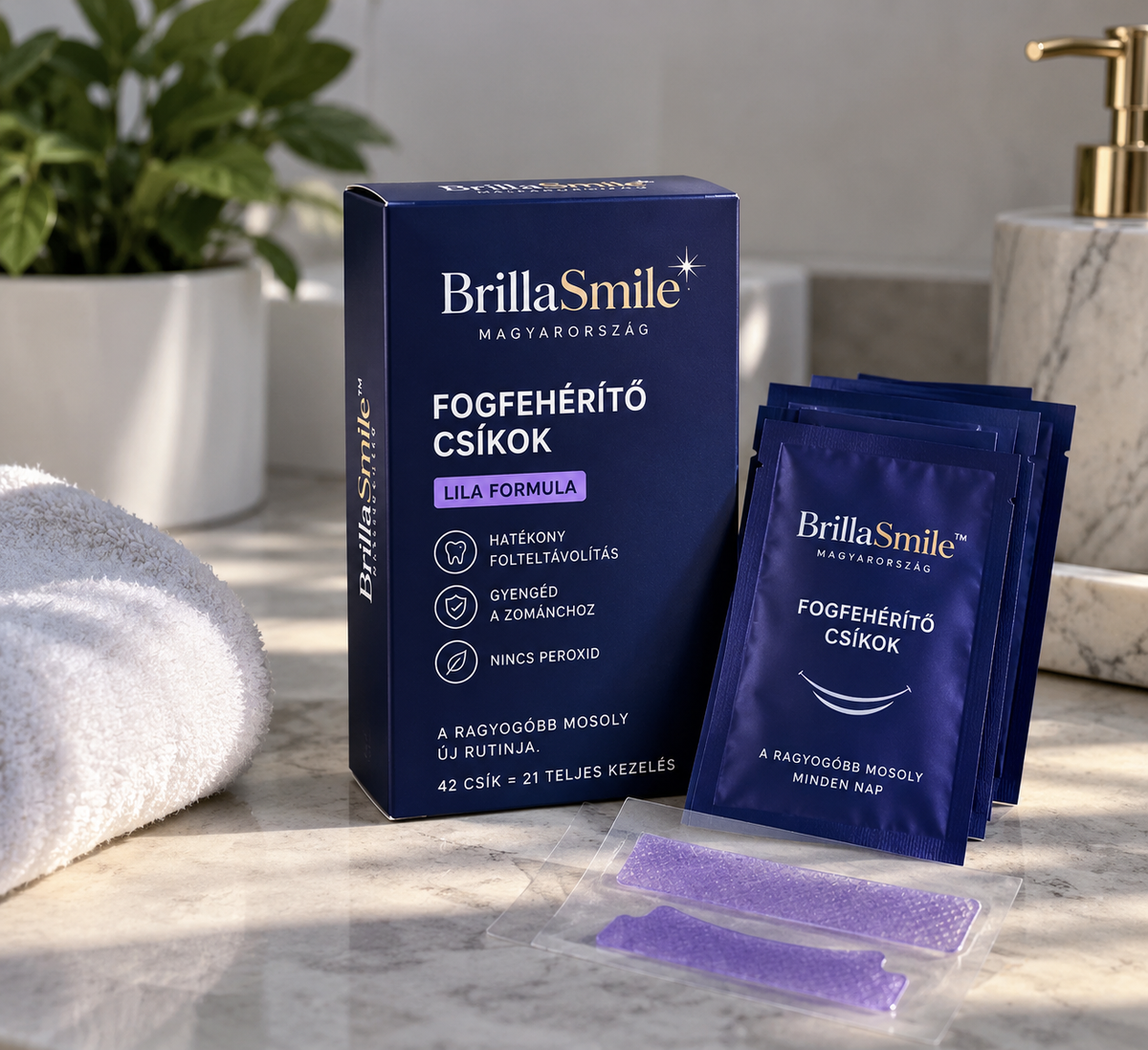 BrillaSmile™ Prémium Fogfehérítő Csíkok